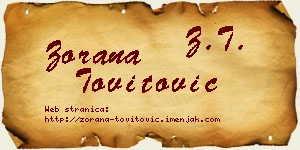 Zorana Tovitović vizit kartica